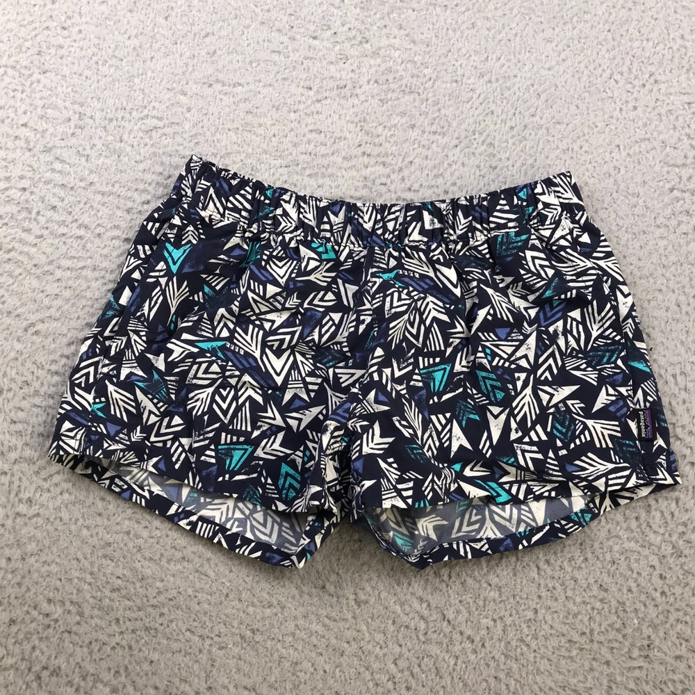 Patagonia Barely Baggies Shorts Womens S Quiver & Quill Navy 2.5" Performance